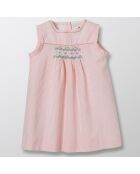 Robe en Coton Smocks rose