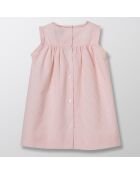 Robe en Coton Smocks rose