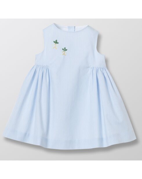 Robe en Coton Citrons bleu clair