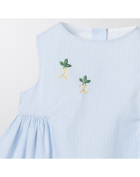 Robe en Coton Citrons bleu clair