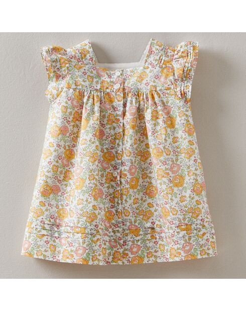 Robe en Coton Papillon jaune