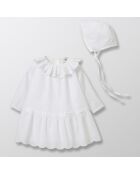 Ensembles Robe de Cérémonie & Chapeau en Coton blanc