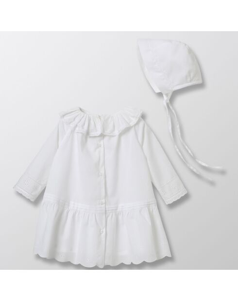 Ensembles Robe de Cérémonie & Chapeau en Coton blanc