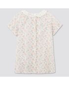 Robe en Coton Liberty blanc/rose