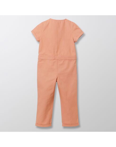 Combinaison de Pompiste en Coton mélangé rose orangé