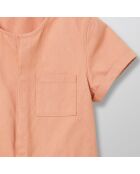 Combinaison de Pompiste en Coton mélangé rose orangé