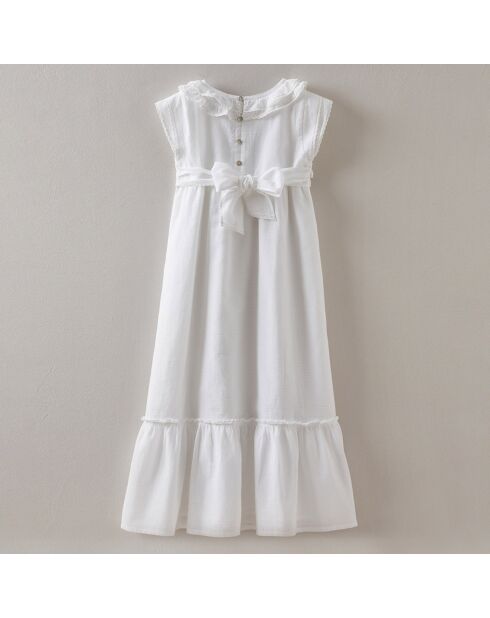 Robe longue de Cérémonie en Coton blanche