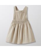 Robe tablier en Coton beige