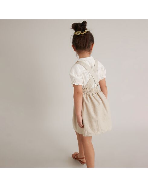 Robe tablier en Coton beige