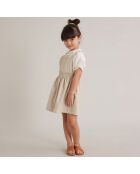 Robe tablier en Coton beige