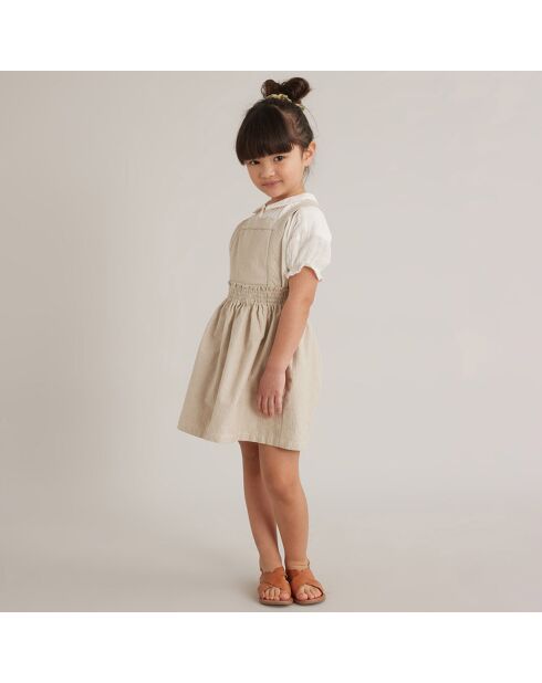 Robe tablier en Coton beige