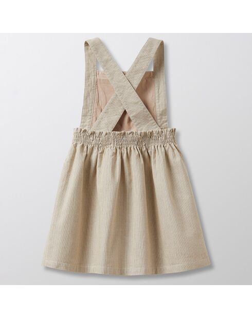 Robe tablier en Coton beige