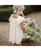 Robe encolure carrée en Coton blanche