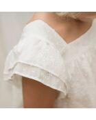 Robe encolure carrée en Coton blanche