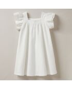 Robe encolure carrée en Coton blanche