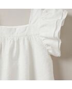 Robe encolure carrée en Coton blanche