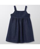 Robe tablier en Coton Bouton bleu foncé