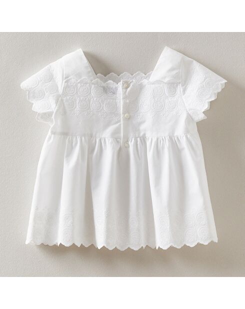 Blouse en Coton brodée blanche