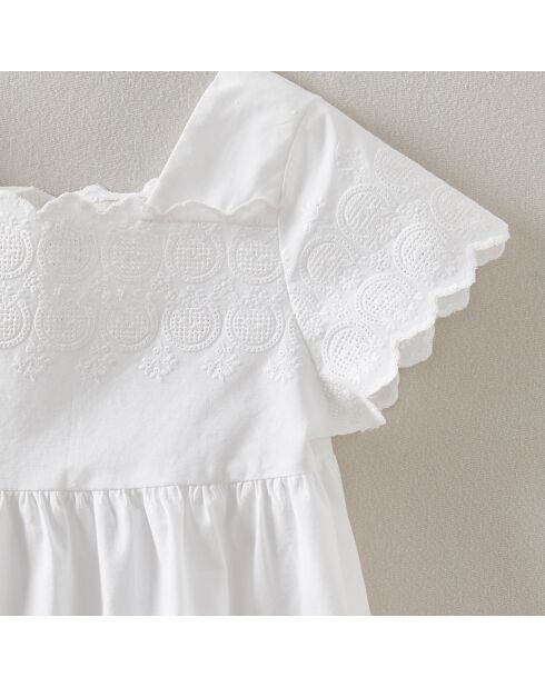 Blouse en Coton brodée blanche