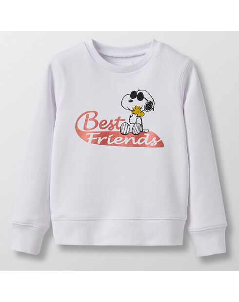 Sweat en Coton biologique Snoopy blanc