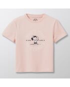 T-Shirt en Coton biologique Snoopy rose pâle