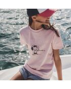 T-Shirt en Coton biologique Snoopy rose pâle