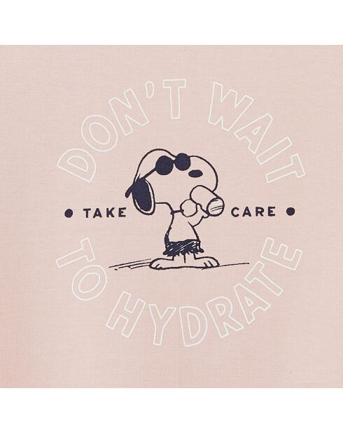 T-Shirt en Coton biologique Snoopy rose pâle