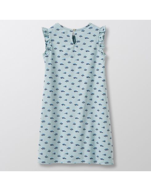 Chemise de Nuit en Coton bleu clair