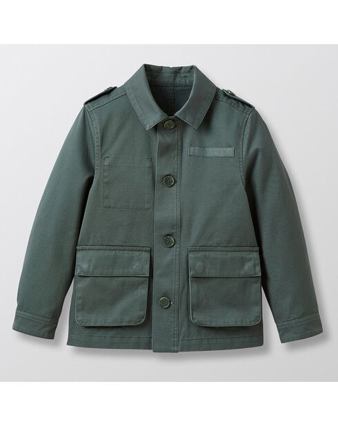 Veste saharienne en Coton vert foncé