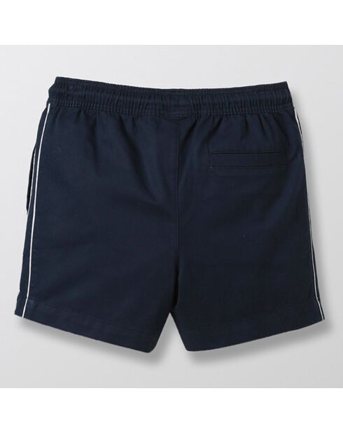 Short Pipping en Coton bleu foncé