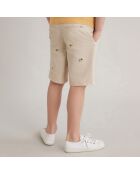 Short en Coton brodé Citron beige
