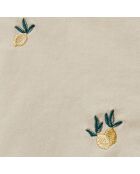 Short en Coton brodé Citron beige