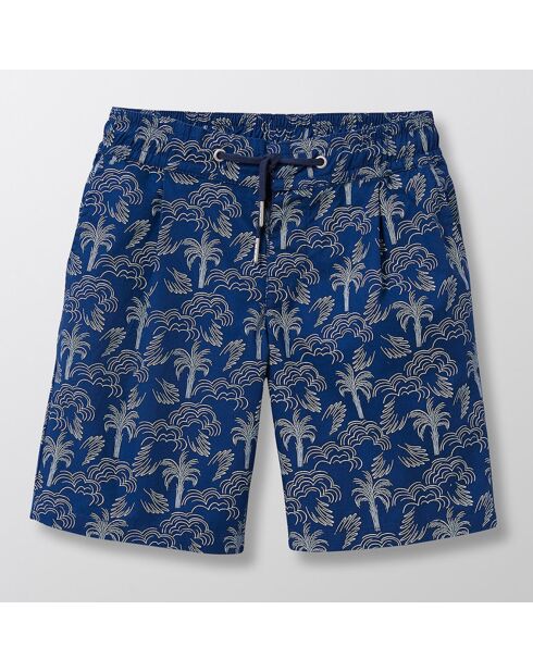Short en Coton Palmier bleu
