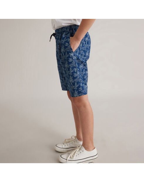 Short en Coton Palmier bleu