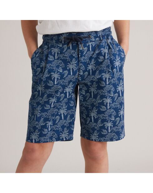 Short en Coton Palmier bleu