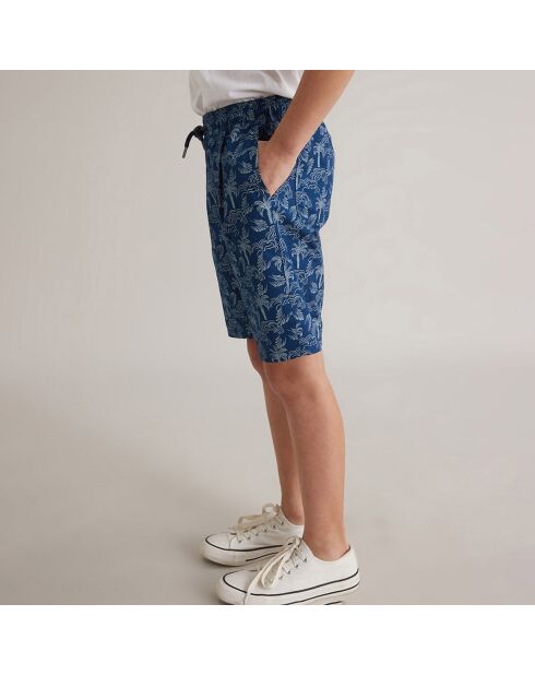 Short en Coton Palmier bleu