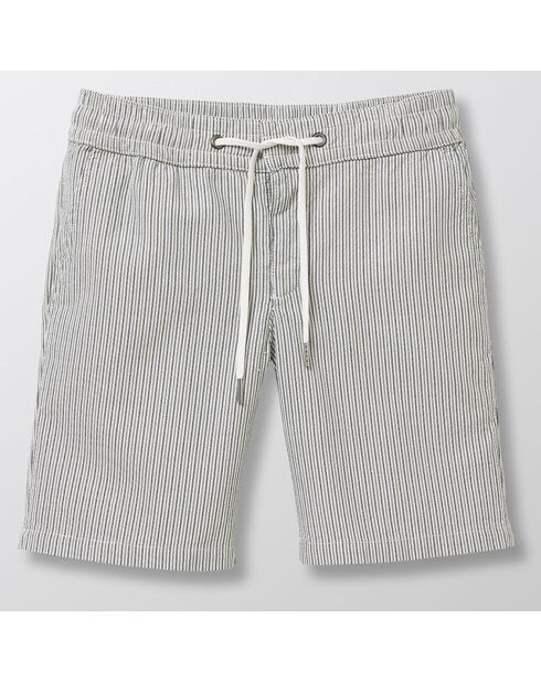 Short en Coton rayures bleu clair