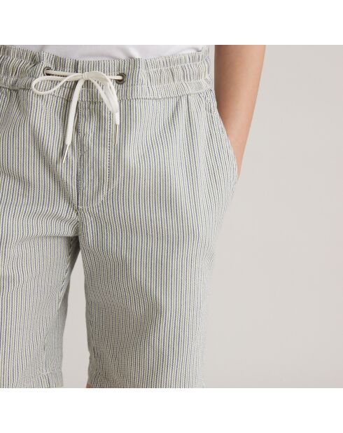 Short en Coton rayures bleu clair