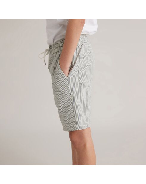 Short en Coton rayures bleu clair