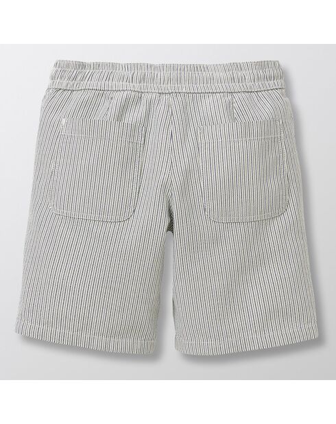 Short en Coton rayures bleu clair