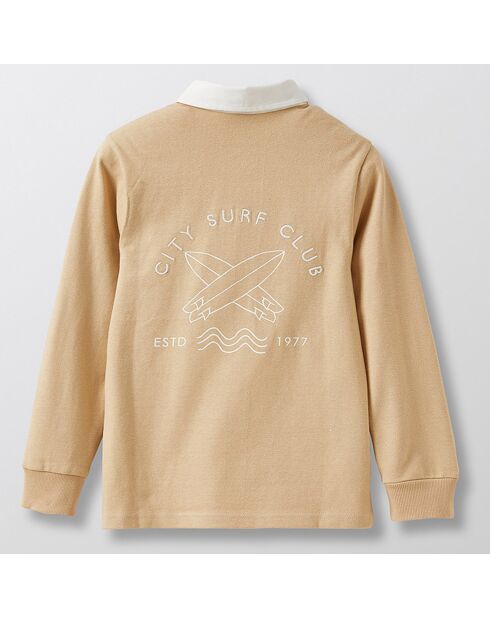 Sweat en Coton biologique Rugby beige