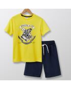 Pyjama T-shirt & Short jaune/bleu foncé