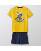 Pyjama T-shirt & Short jaune/bleu foncé