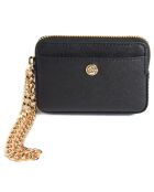 Schwarze Geldbörse aus Leder - 11,5 x 7,5 x 2 cm