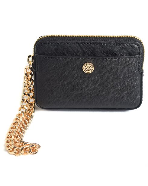 Portafoglio in pelle nera - 11,5x7,5x2 cm