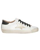 Sneakers en Cuir Star blanc/noir/beige
