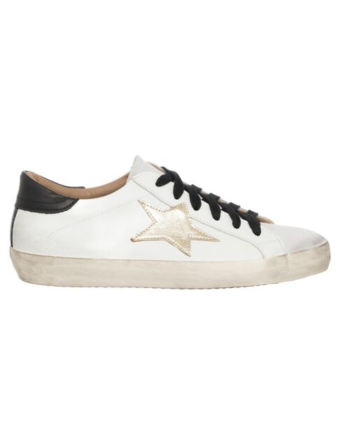 Sneakers en Cuir Star blanc/noir/beige