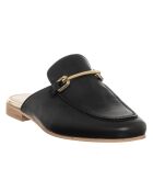 Mules en Cuir Sava noir/doré
