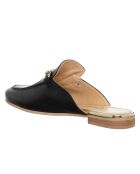Mules en Cuir Sava noir/doré