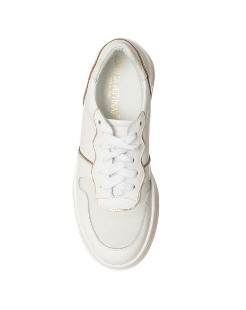 Sneakers en Cuir Nabuk blanc/doré